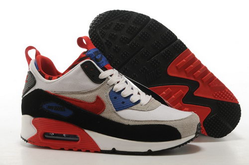 Nike Air Max 90 Sneakerboots Prm Undeafted Mens Shoes Light Gray Red Black Special Factory Outlet